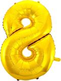 Balao Metalizado Numero 8 Ouro 100CM. Unidade Mundo Bizarro - Mundo bizzaro