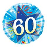 Balão metalizado redondo 18 polegadas - 60 estrela brilhante, azul intenso - qualatex