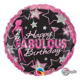 Balão metalizado redondo 18 polegadas - aniversário fabuloso - qualatex