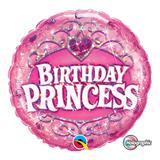Balão metalizado redondo 18 polegadas - aniversário princesa - qualatex
