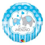 Balão metalizado redondo 18 polegadas - é um menino elefantes - qualatex