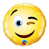 Balão metalizado redondo 9 polegadas - carinha sorridente piscando - qualatex