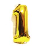 Balão Numero 1 Dourado Metalizado 40 Cm - Festas decor