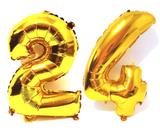 Balão Número 24 Gigante Dourado Metalizado Festas Decoração 75 Cm - Festas decor