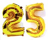 Balão Número 25 Gigante Dourado Metalizado Festas Decoração 75 Cm - Festas decor