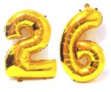 Balão Número 26 Gigante Dourado Metalizado Festas Decoração 75 Cm - Festas decor