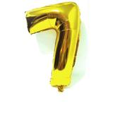 Balão Número 7 Dourado Metalizado 40 Cm - Festas decor