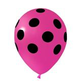 Balão poá rosa com preto - Art latex
