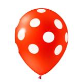 Balão poa vermelho com branco - Art latex