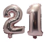 Balão Rose Gold Número 21 Gigante Festas Decoração 75 Cm - Festas decor