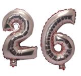 Balão Rose Gold Número 26 Gigante Festas Decoração 75 Cm - Festas decor