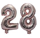Balão Rose Gold Número 28 Gigante Festas Decoração 75 Cm - Festas decor