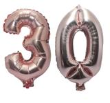 Balão Rose Gold Número 30 Gigante Festas Decoração 75 Cm - Festas decor