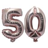 Balão Rose Gold Número 50 Gigante Festas Decoração 75 Cm - Festas decor