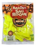 Balão São Roque Neon N9 C/25un Amarelo