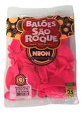 Balão São Roque Neon N9 C/25un Rosa