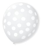 Balão São Roque Póa N9 C/25un Cristal Com Bolinha Branca