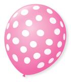 Balão São Roque Póa N9 C/25un Rosa Tutti - Frutti Com Bolinha Branca