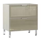 Balcão Luciane 80cm Misto 1 Porta Basculante 1 Gavetão com Vidro Reflecta Bronze Luci
