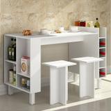 Balcão mesa com adega e nichos Decari 31040 e dois bancos - Palmeira