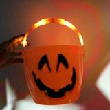 Balde Cesto Led Abóbora Halloween Guloseimas - Ateliê vivi castro