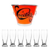 Balde De Gelo Cacilds + 6 Copos Tulipa Munich Cerveja 300ml - Predileta e nadir