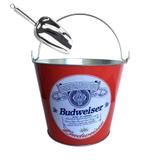 Balde de Gelo Cerveja Budweiser Em Alumínio + Pá de Gelo - Imports
