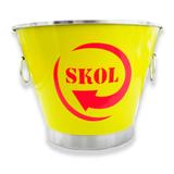Balde de Gelo Cerveja Skol Desce Redondo Amarelo Vermelho - Predileta