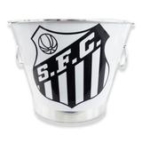 Balde de Gelo Cerveja Time Santos Alumínio Branco e Preto - Predileta