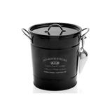 Balde de Gelo em Aço Inox com Tampa E Pá The One Preto com 3 Peças - Casa etna
