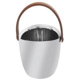 Balde de Gelo em Metal Alça em Couro 21x22x19 - Prime home decor