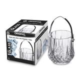 Balde de Gelo em Vidro com Pegador e Alça em Alço Inox 1,4 Litro Linha Original SL0828