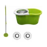 Balde Spin Mop 360 Centrifuga 2 Esfregão Cesto Inox - Verde - Horizonte