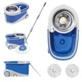 Balde Spin Mop 360 Centrífuga Inox Com Rodinhas 2 Refis De Microfibra - Baba shop