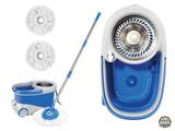 Balde Spin Mop 360 Centrífuga Inox Com Rodinhas 2 Refis De Microfibra - Baba shop
