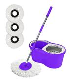 Balde Spin Mop 360 Com 3 Refil Esfregão Microfibra - Roxo - Mazzilli
