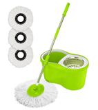 Balde Spin Mop 360 Com 3 Refil Esfregão Microfibra - Verde - Mazzilli