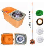 Balde Spin Mop C/ Inox Cabo 1,58 C/4 Refis E Divisor - Mop limp