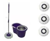 Balde Spin Mop Centrifuga Inox Com C/3 Refis Esfregão Mop - Mop limp