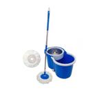 Balde Spin Mop360 Azul Centrifuga Cesto Inox C/2 Esfregao - Newmix