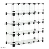 Baleiro Comercial Modulado em Vidro com Rodízios - 0,60 x 0,60 x 0,15 - Balcãonet