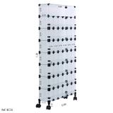 Baleiro Comercial Modulado em Vidro com Rodízios - 1,30 x 0,60 x 0,15 - Balcãonet