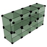 Baleiro De Vidro Incolor 80cm 08 Divisórias 20x20 2 Andar - Dubrasil