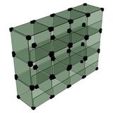 Baleiro De Vidro Incolor 80cm 12 Divisórias 20x20 3 Andar - Dubrasil
