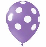 Balões De Látex Bolinhas Lilás e Branco - 25 Unidades - Pic pic