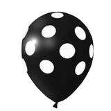 Balões De Látex Bolinhas Preto e Branco - 25 Unidades - Pic pic