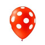 Balões De Látex Bolinhas Vermelho e Branco - 25 Unidades - Pic pic