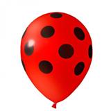 Balões De Látex Bolinhas Vermelho e Preto - 25 Unidades - Pic pic