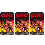 Band Aid Os Incríveis Curativo Infantil C/25 (Kit C/03)