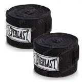 Bandagem Everlast 2,74 Metros Hand Wraps Preto 2 Unidades